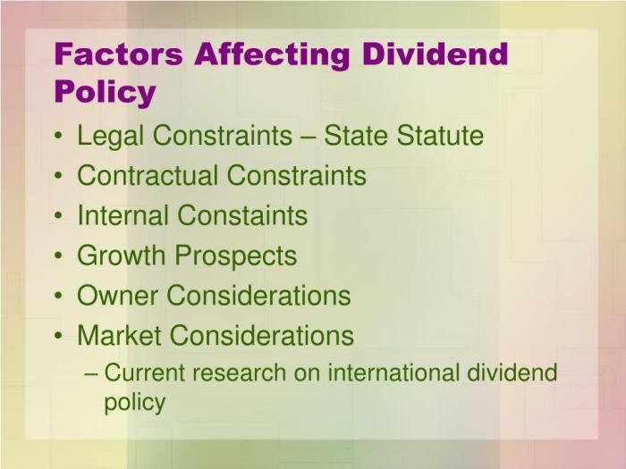 Dividend policy factors affecting prospects growth